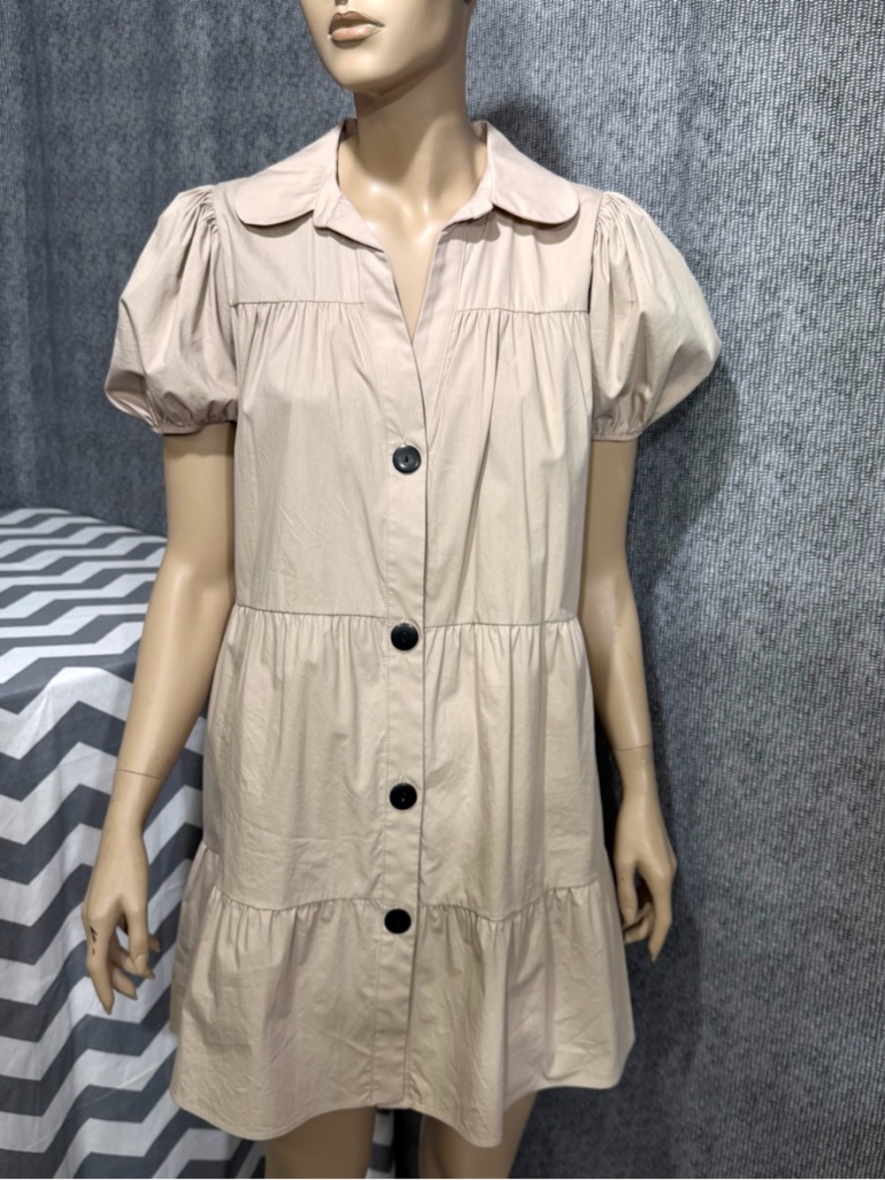 ZARA Tiered Poplin Dress - Picture 2 of 13
